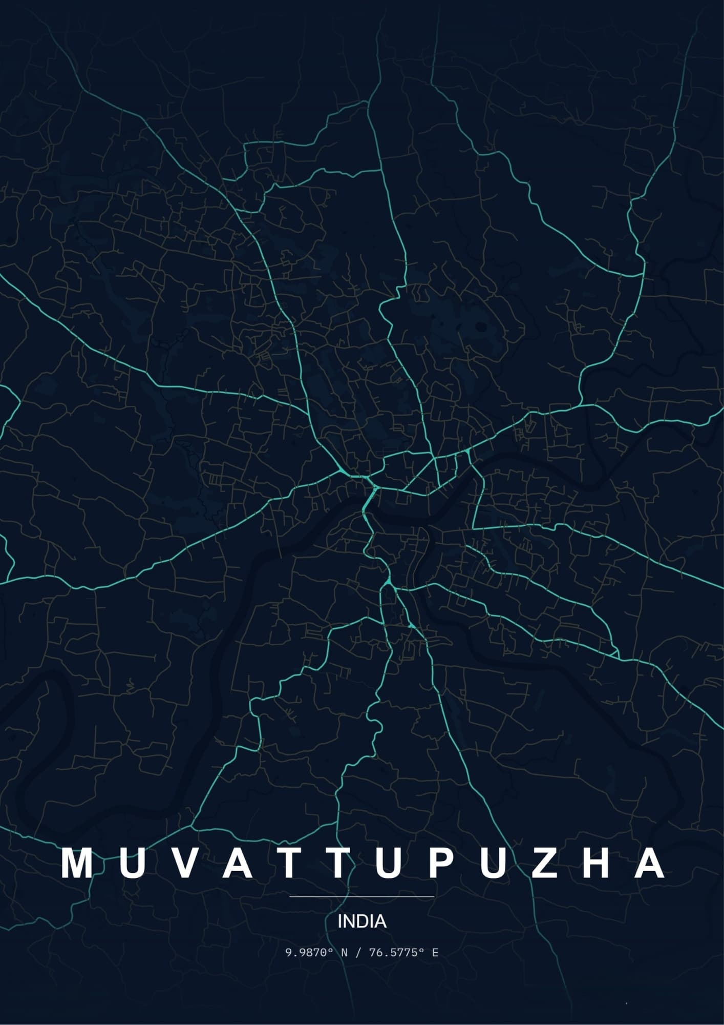 Map of Muvattupuzha, Kerala — Bizzcross's first town